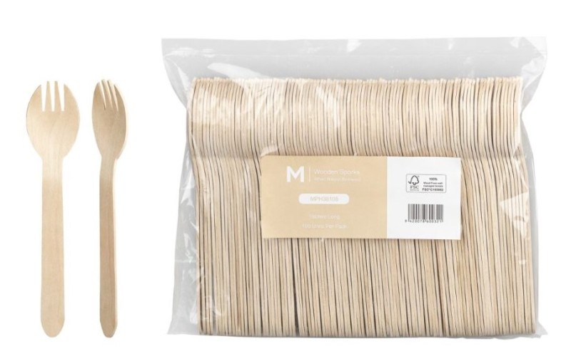 Wooden Spork 16cm Pack